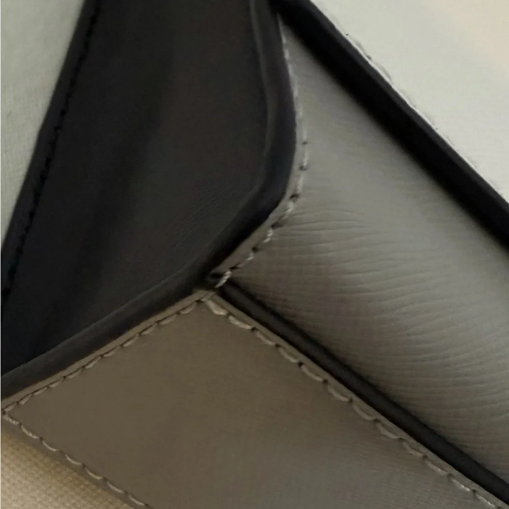 Kate Spade Carson Color Block Black Gray and White Leather Crossbody Bag